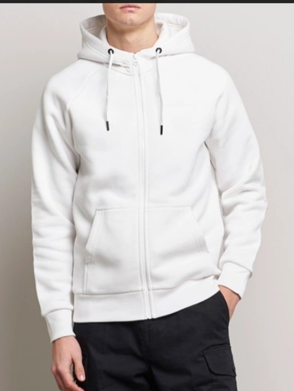 Peak Performance White Original Small Logo Zip Hood Men Size Large